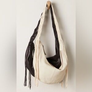 Free People Finn Leather Sling Bag Black NWOT